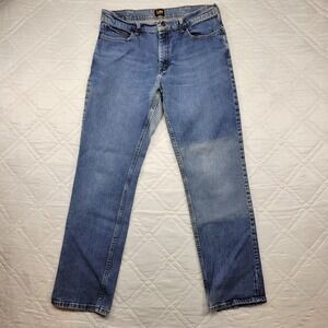 Lee Relaxed Fit well worn blue jeans size 34X32